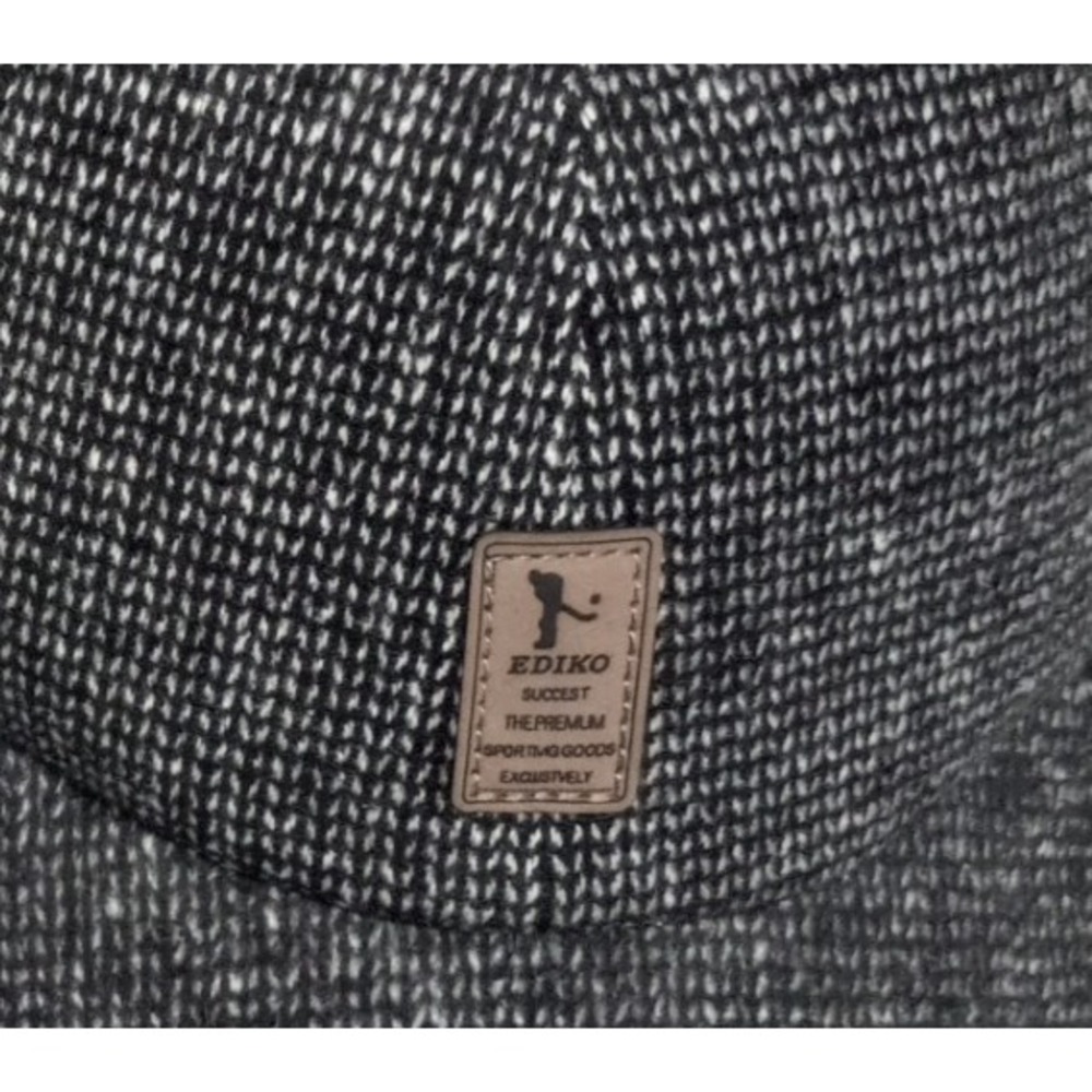Ediko Grey Wool Tweed Trapper Hat Baseball Cap Ear Flaps Mens One Size
